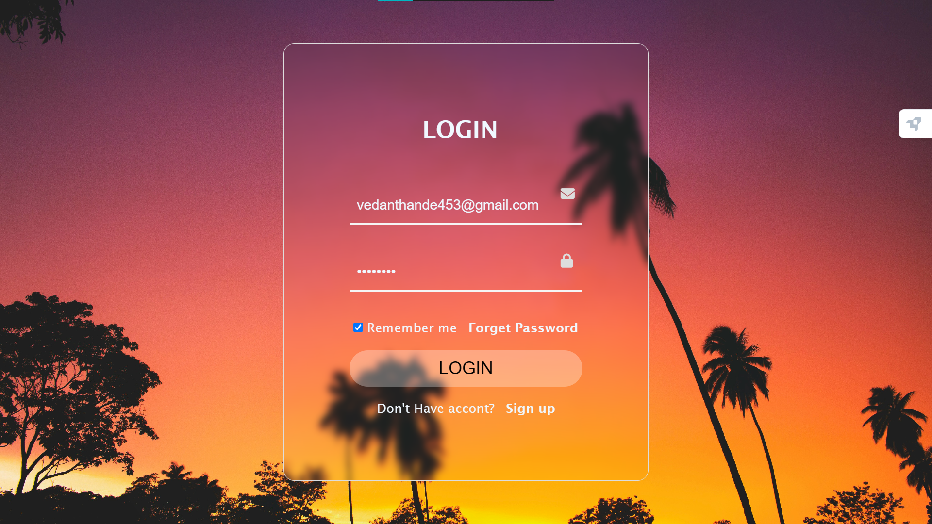 Animated Login From IMG